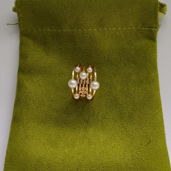 Tory Burch Moondance Pearl Ring Size 6.5 - Picture 6 of 6